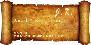Jacsó Krisztina névjegykártya