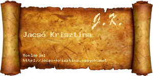 Jacsó Krisztina névjegykártya