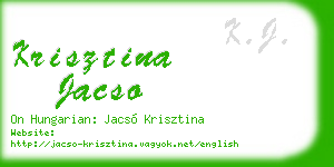 krisztina jacso business card